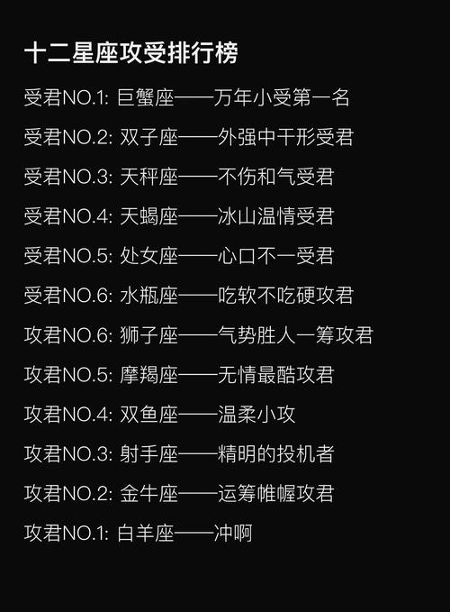 12星座谁是攻受 12星座谁跟谁般配呀