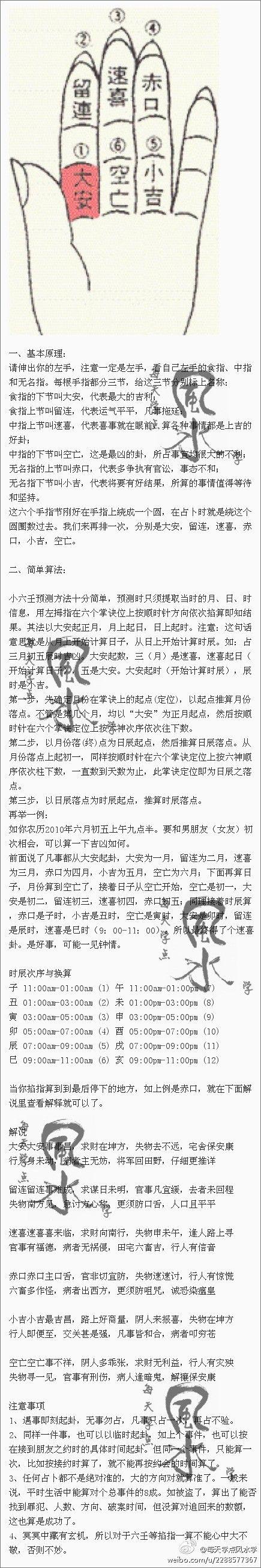 捏指算命 掐指算法图解