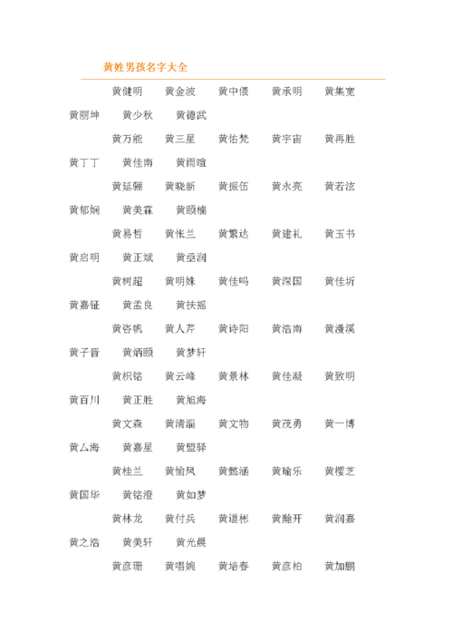 黄姓韩国名字大全男孩名字大全2015 黄姓好记的男孩名字