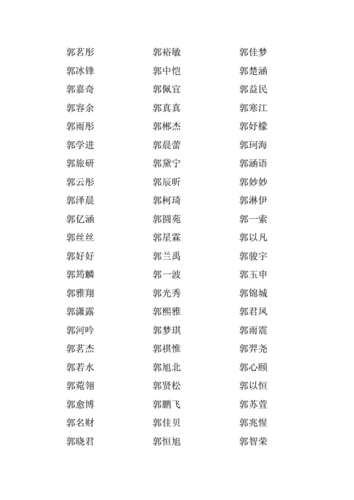 郭姓取名名 郭姓取名大全最新版的女孩